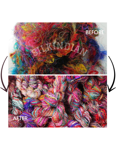 Sari Silk Yarn: Multi Colors: Hanks