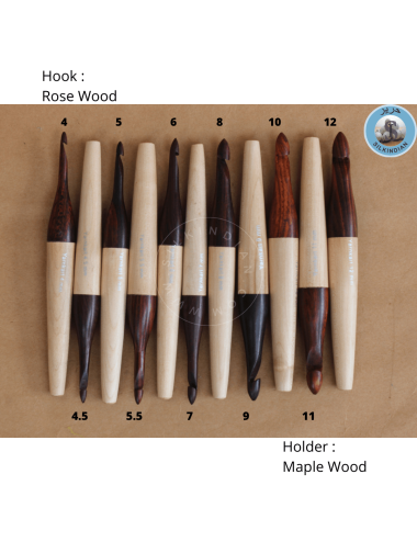 Maple Wood & Rose Wood Crochet Hooks