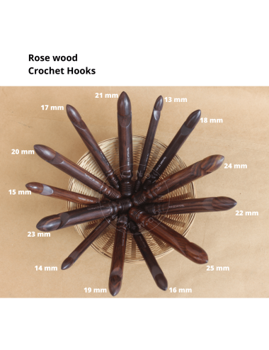 Rose Wood Crochet Hooks